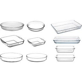 Resim Paşabahçe Borcam Tepsi Seti - 10 Parça Paşabahçe Borcam Tepsi Çeyiz Seti Takımı Full Set 