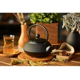 Resim Linden-sümbül 750 Ml Siyah Döküm Demlik Siyah 