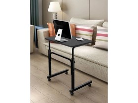 Resim servetavcı Yükseklik Ayarlı Laptop Sehpası ve Çalışma Masası - Antrasit (Tekerli) 70X40 