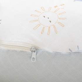 Resim Emzirme Yastığı - Çift Taraflı - Bebe Mavi Muslin - Mavi Güneş 
