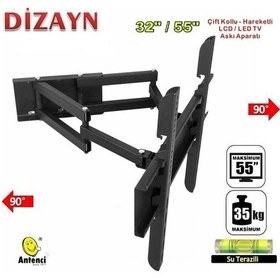 Resim Dizayn 48" Çift Kollu Hareketli Lcd Led Tv Askı Aparatı 