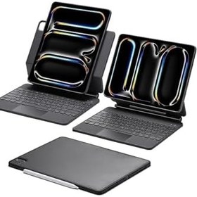 Resim Fogy İpad Pro 7.Nesil 13"İnç M4 2024 ile Uyumlu Magic Keyboard Touchpad Işıklı Klavyeli Kılıf, Beyaz 