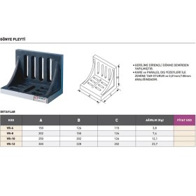 Resim Fett 300X228MM Vertex Gönye Pleyti Vr-12 