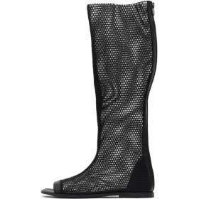 Resim Bueno Shoes Siyah File-Deri Kadın Düz Çizme 30WC371 