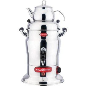 Resim Silverinox Çay Semaveri 1 Demlik 10 Lt. 1500 W. Profesyonel Endüstriyel 