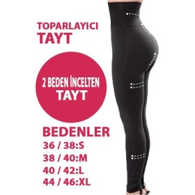Resim Toparlayıcı, Tayt, Beli Agraflı Ekstra Yüksek Bel Dalgıç Tayt SiYAH 