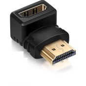 Resim HDMI 90 Derece Erkek Dişi Adaptör 4K Özellikli 