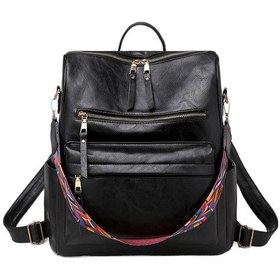 Resim Wezone Şık Ve Konforlu Siyah Kadın Sırt Çantası - Geniş Kapasiteli Moda Çanta Çok Renkli 