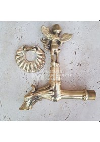 Resim Altın Kaplama Melek Figürlü Musluk - Ejderha Başlı 