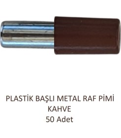 Resim Plastik Metal Başlı Raf Pimi Kahve 50 Adet 