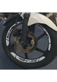 Resim Şık Tasarım Motosiklet Jant Şeridi Rks Kalın Sağ-sol/ön-arka Beyaz 