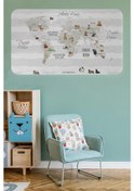 Resim Eğitici Dünya Haritası Dünya Atlası Çocuk Ve Bebek Odası Duvar Sticker -60x105-3812 Renkli 