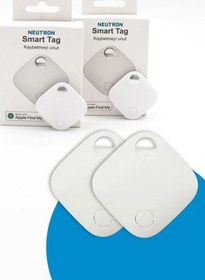 Resim Neutron Smart Tag Akıllı Takip Cihazı iPhone Bul uyumlu, Apple Lisanslı - İkili Paket 