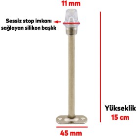 Resim Nzb Kapı Stoperi Tamponu 15 cm Krom Metal Vidalı Kapı Stopu Silikonlu 