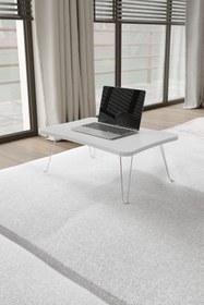 Resim Genel Markalar Taşınabilir Katlanır Yatak Koltuk Üstü Hasta Servis Masası Laptop Bilgisayar Çalışma Sehpası - Beyaz 