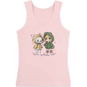 Resim 5'li Kız Çocuk Atlet 4971pb89 Ekru 