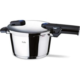 Resim Fissler Bluepoint 4.5 lt Paslanmaz Çelik Düdüklü Tencere Siyah Renkli Tekli Tasarım 