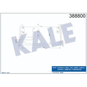 Resim Klima Kondenseri Corsa B Combo (Al/Al) (641X268X16) 504645310 