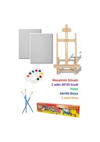 Resim Masaüstü Şövale Tuval Resim Boya Seti, Hediye Masa Üstü Şövalye Ressam Seti 