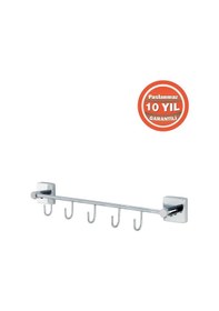 Resim Çelik Banyo Paslanmaz Pirinç Vizyon 5^li Set Askılık Havlu Askısı Krom 