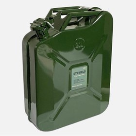 Resim Magnotto Metal Benzin Bidonu Askeri Tip Yeşil Çelik Mazot Akaryakıt Benzin Taşıma Bidonu 20 Litre Bidon 