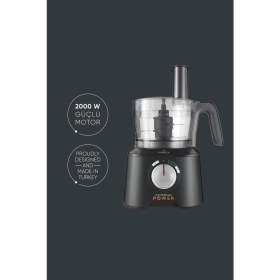 Resim Karaca Mastermaid Power Multifunctional 10 In 1 Shiny Black Mutfak Robotu, Blender Seti 2000W 