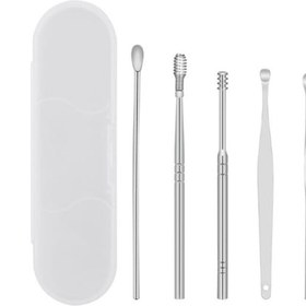 Resim Gajeena Paslanmaz Çelik Kulak Temizleme Seti - 6 Parça Masajlı Spiral Kulak Kaşığı 