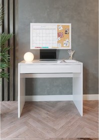 Resim Beyaz Çekmeceli Çalışma Masası - 90x49 cm Bilgisayar ve Ofis Masası 