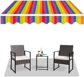 Resim Manuel Geri Çekilebilir Tente Kumaş Yedek Üst Kapak, 12x10ft/10x8ft/8x5ft/6x5ft Polyester Yedek Tuval, Dış Mekan Kapı Penceresi İçin Veranda Güneş Gölge Barınak Bezi 