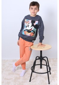 Resim Hçm Erkek Çocuk Eşofman Takımı Mickey Mouse Baskılı Ribanalı F4 Turuncu 