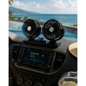 Resim Mercansa Araç Içi Fan 2 Kademeli Oynar Başlıklı Sessiz Oto Vantilatör 
