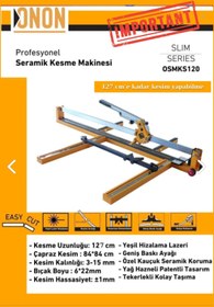 Resim STAXX POWER ONON Seri Yüksek Kapasite Yeşil Lazerli Kesim-Long 120 Cm Uzun Seramik Granit Fayans Kesme Makinası 