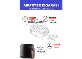 Resim Populer King Kyf 25 Magicfry Sıcak Hava Fritözü Airfyer Izgara Teli ve Ekmek Kızartma Teli Uyumlu 