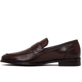 Resim Derimod Black Erkek Kahverengi Deri Klasik Loafer - Kahverengi / 4 