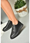 Resim Fox Shoes P555461003 Siyah Hakiki Deri Kadın Spor Ayakkabı Sneakers Siyah 