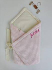 Resim Isme Özel Nakışlı Bebek Battaniyesi Hastane Çıkışı Bebek Kundağı Yenidoğan Hediyelik Mevlütlük Knd45454 Pembe 