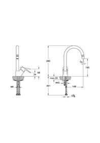 Resim Artema A43404 Twist Round Eviye Bataryası Krom 