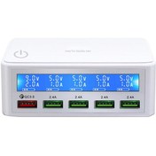 Resim Mufunye 50w Usb Şarj İstasyonu Çok Portlu Usb Hub Şarj Cihazı Qc 3.0 Lcd Ekranlı Usb Şarj Cihazı 5 P 