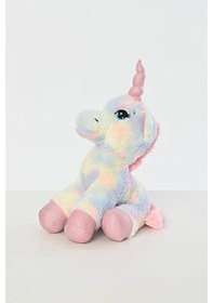 Resim Peluş Rengarenk Unicorn Oyun Ve Uyku Arkadaşı Yastık Çok Renkli 