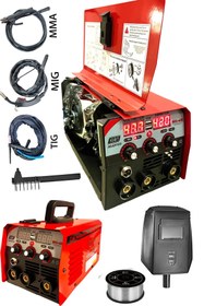 Resim STAXX POWER Gazsız Gazaltı Çift Kartlı Kaynak Tıg Mıg Mma 3ın1 Ultra Fonksiyonlu Dijital Gösterge Kaynak Mak 