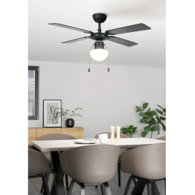 Resim Eglo 35122 "fortaleza" 106,6 cm Çapında Çelik Tavan Vantilatörü Çekme Ipli Ac Motor 