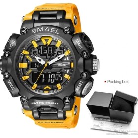 Resim Hanyang Orange-Box Smael Erkek Saatler Su Geçirmez Kuvars Kol Saati Askeri Spor Otomatik Tarih Hafta Dijital Saat Adam Часы Мужские Relogio Masculino (Yurt Dışından) 