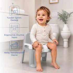 Resim Babyjem Afacan Lazımlık Ergonomik Tuvalet Eğitimi Yardımcısı Soft Gri 