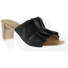 Resim Bueno Shoes Siyah Deri Kadın Topuklu Terlik 