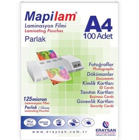 Resim Mapi Laminasyon Filmi Sıcak Parlak A4 125 MIC 102 12 04 