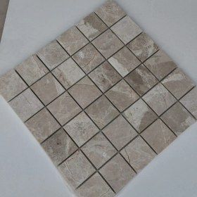 Resim 5×5cm Doğaltaş Bej Mermer Fileli Mozaik 