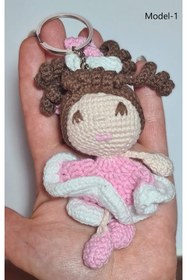 Resim Wanderlust Sevimli Oyun Arkadaşı Anahtarlık Amigurumi Organik Oyuncak 9cm 