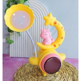 Resim Çocuk Odası Ay ve Unicorn Desenli Gece Lambası 