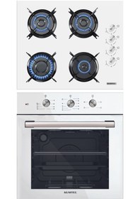 Resim Kumtel Beyaz 2 Li Cam Ankastre Set ( Ocak - Fırın ) 