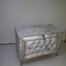 Resim Bengi Ticaret 12348 Kapiton Büyük Model Pembe Kadife Kumaş İçi Siyah Tela El Yapımı Çeyiz Sandığı 